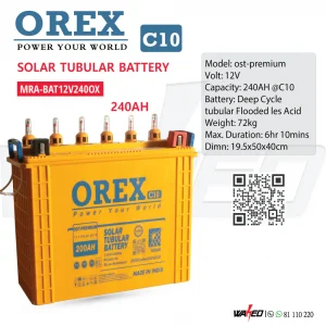 OREX TUBULAR BATTERY  12V 240A - C10